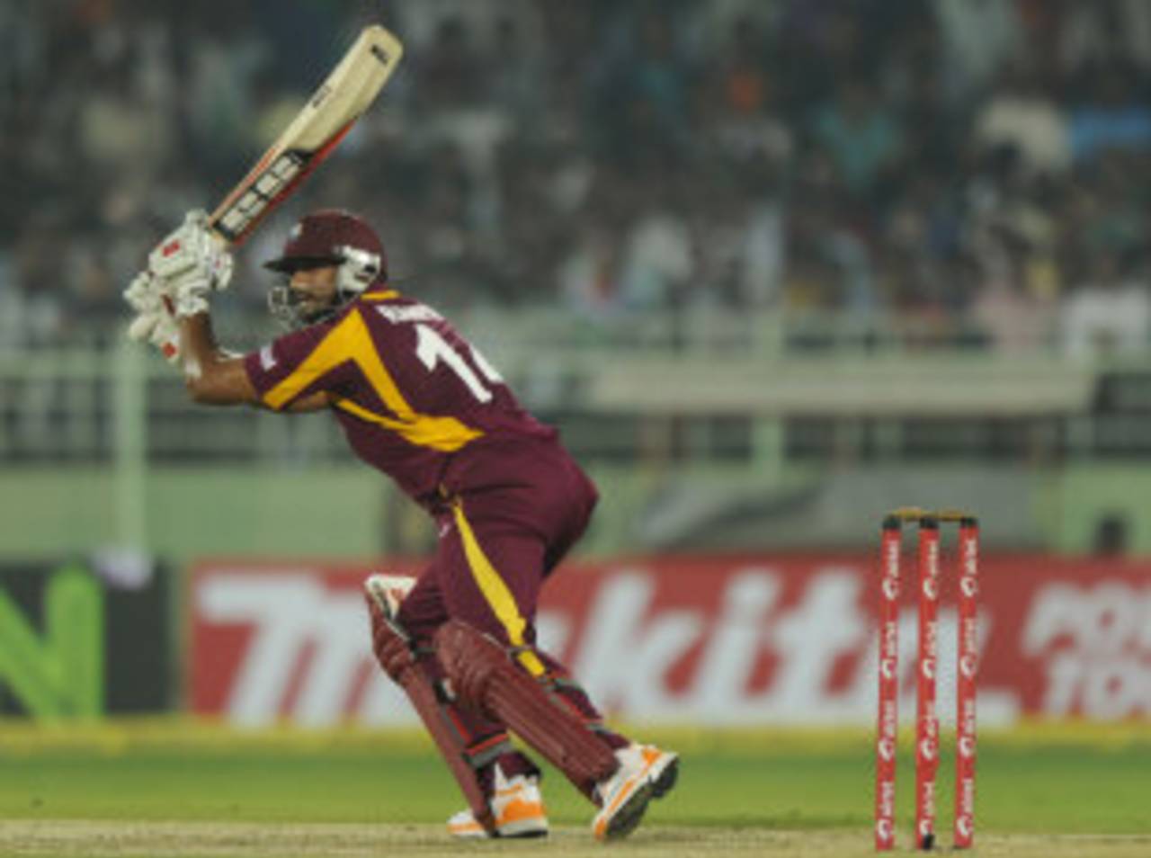 Ravi Rampaul hits out on his way to a half-century, India v West Indies, 2nd ODI, Visakhapatnam, December 2, 2011