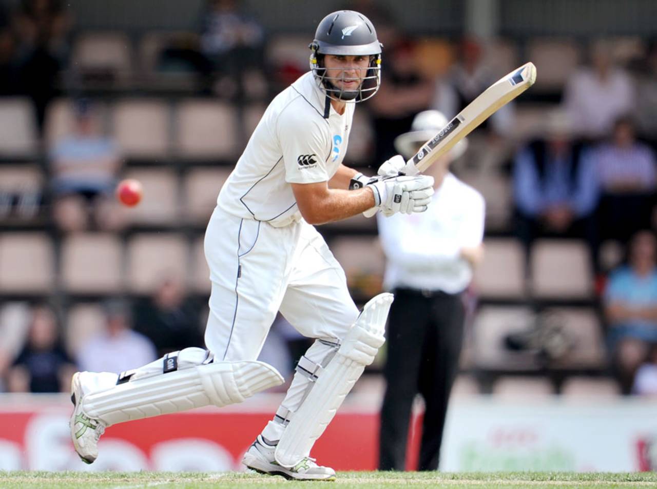 Dean Brownlie knocks one away during his fifty, Australia v New Zealand, second Test, Hobart, day one, December 9 2011