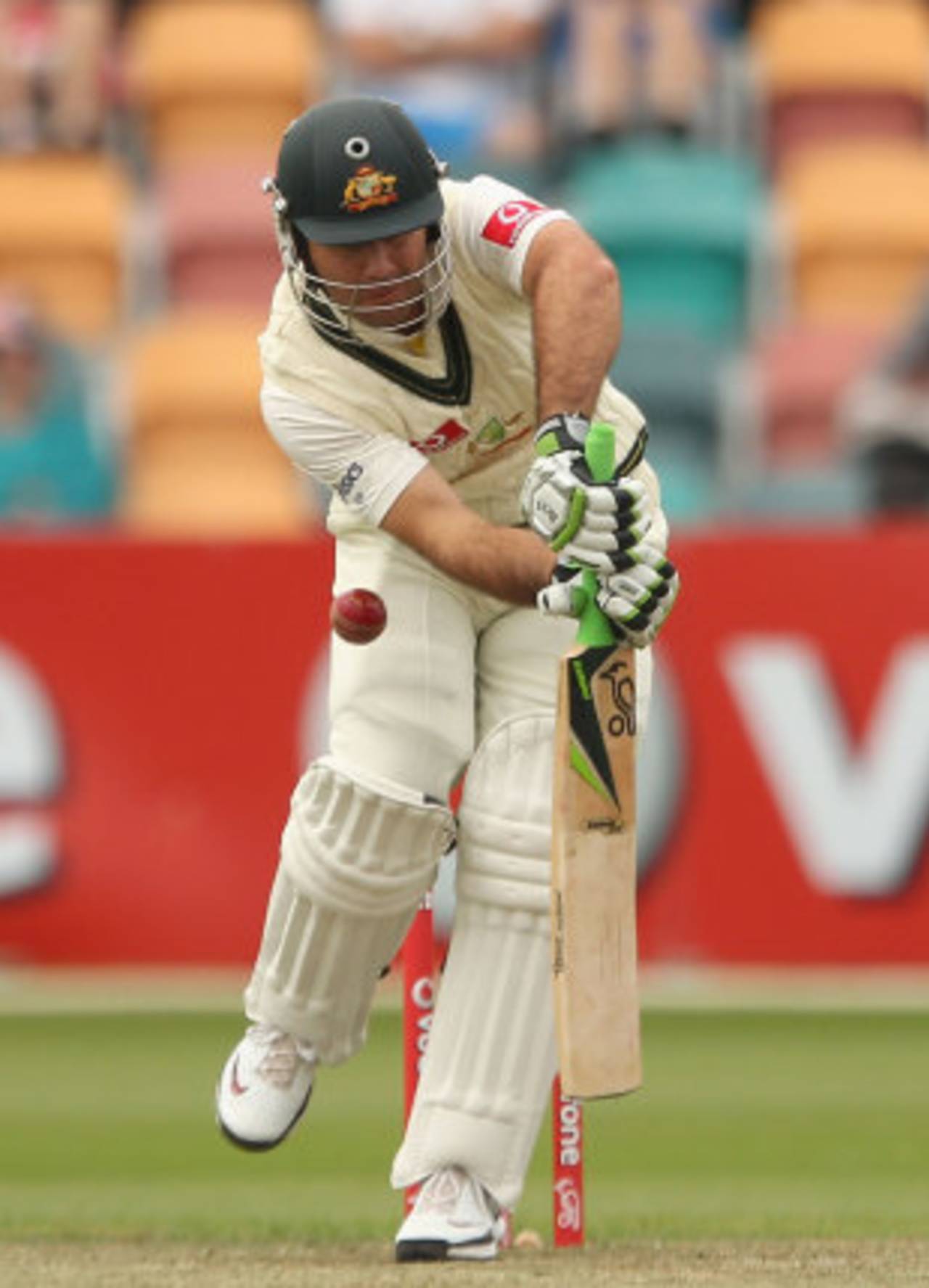 Ricky Ponting was trapped lbw after a bit of indecision, Australia v New Zealand, second Test, Hobart, 2nd day, December 10, 2011