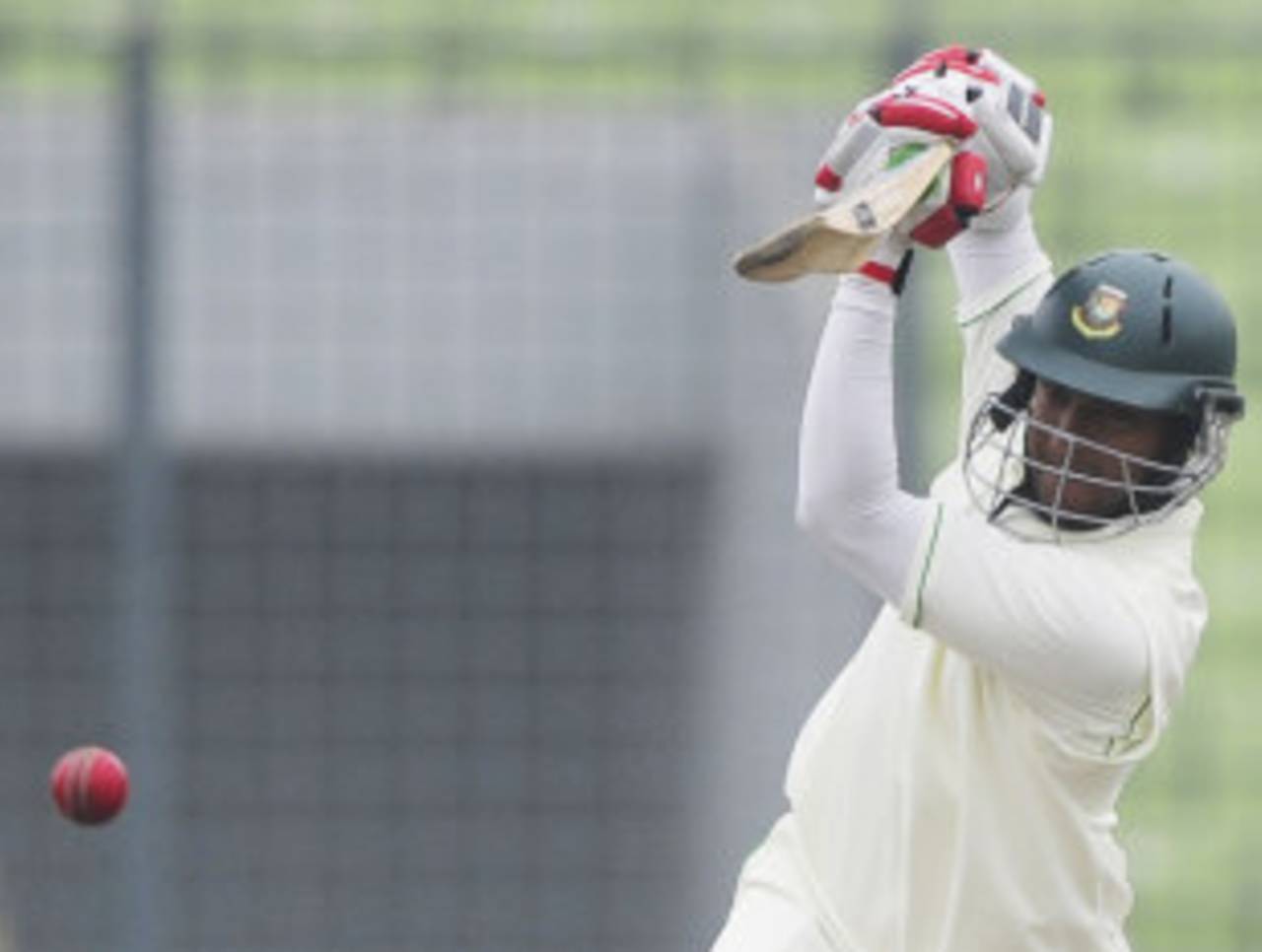 Shakib Al Hasan strokes one down the ground, Bangladesh v Pakistan, 2nd Test, Mirpur, 1st day, December 17, 2011