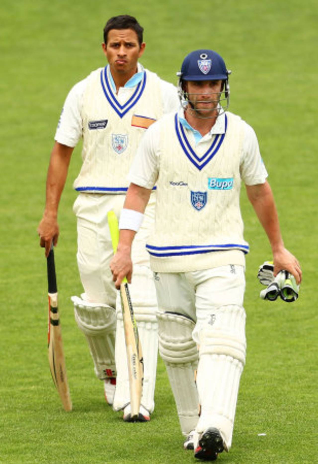 Both Usman Khawaja and Phillip Hughes were left out of Australia's Boxing Day Test squad, Cricket Australia Chairman's XI v Indians, Canberra, 3rd day, December 21, 2011