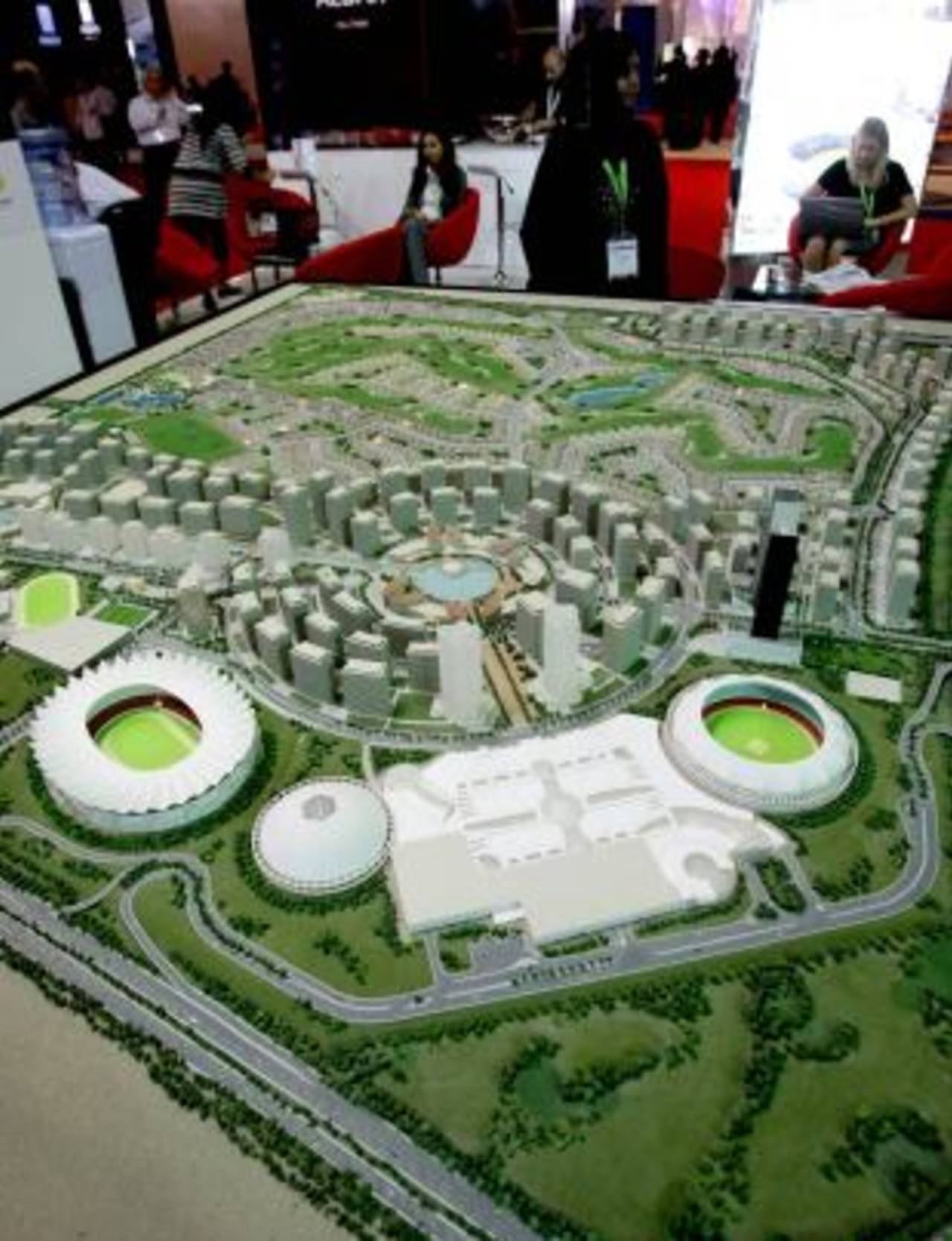 A model of Dubai Sports City, Dubai October 05, 2009