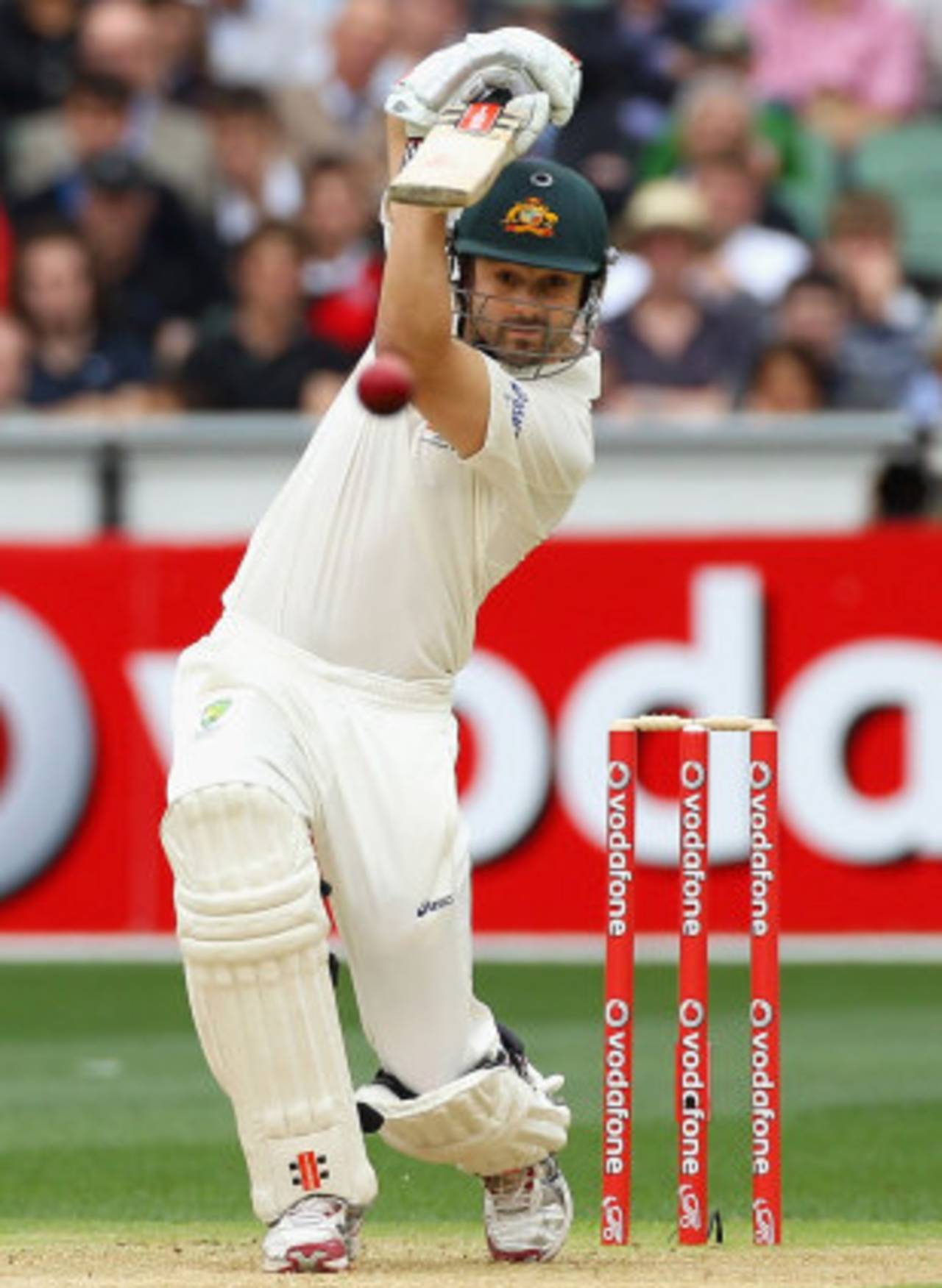 Ed Cowan drives on Test debut, Australia v India, 1st Test, Melbourne, 1st day, December 26, 2011