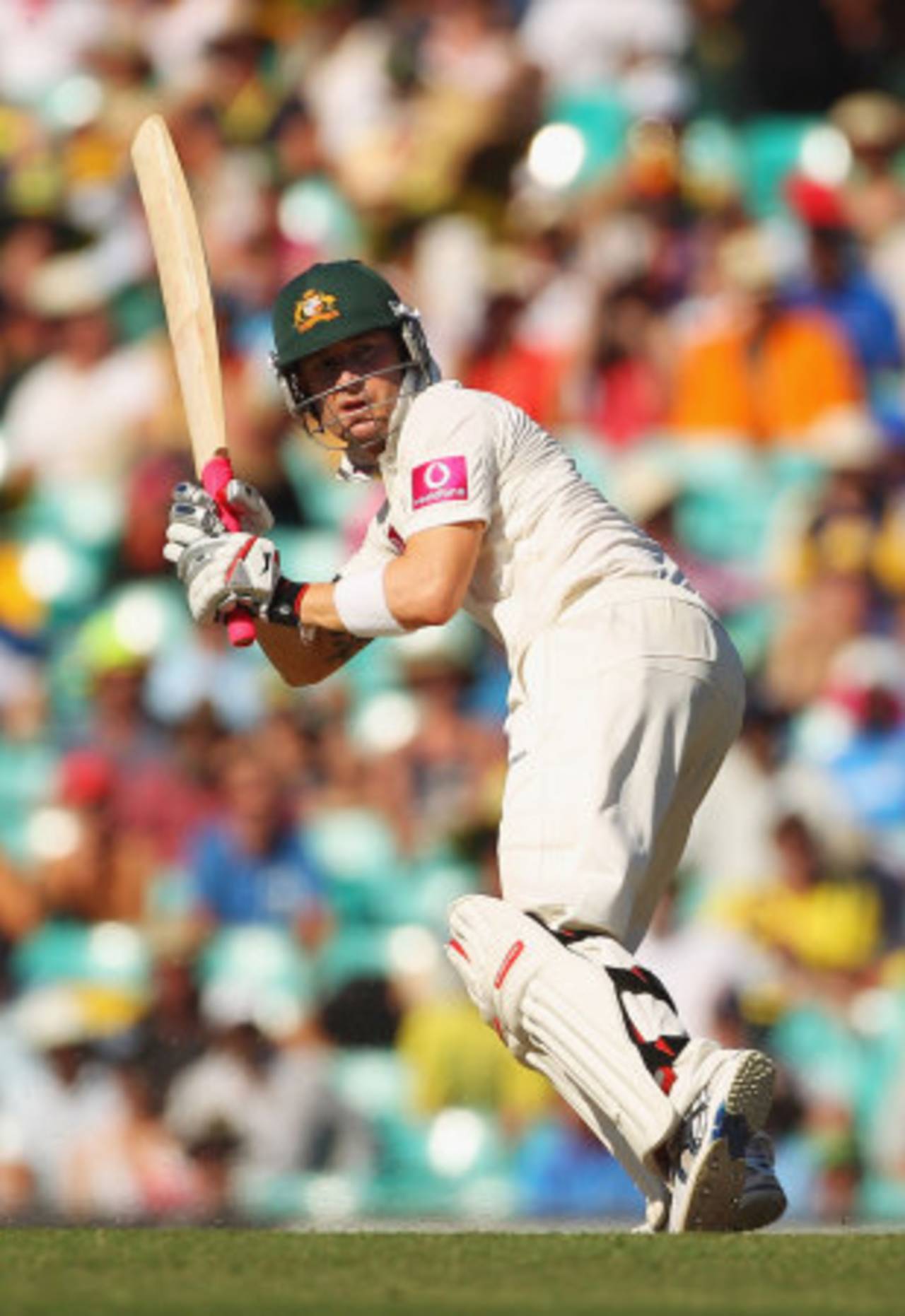 Michael Clarke glances one fine, Australia v India, 2nd Test, Sydney, 1st day, January 3, 2012