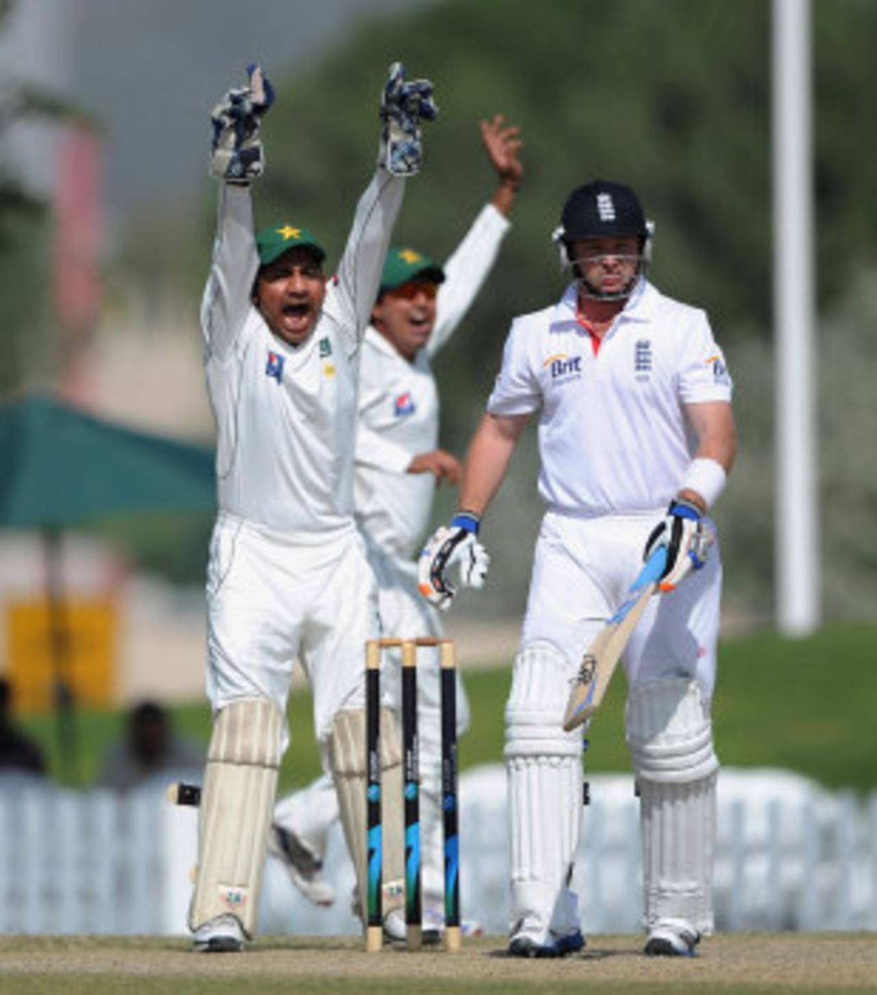 Ian Bell was lbw without scoring as England wobbled, Pakistan Cricket Board XI v England XI, Tour match, 1st day, Dubai, January 11, 2012