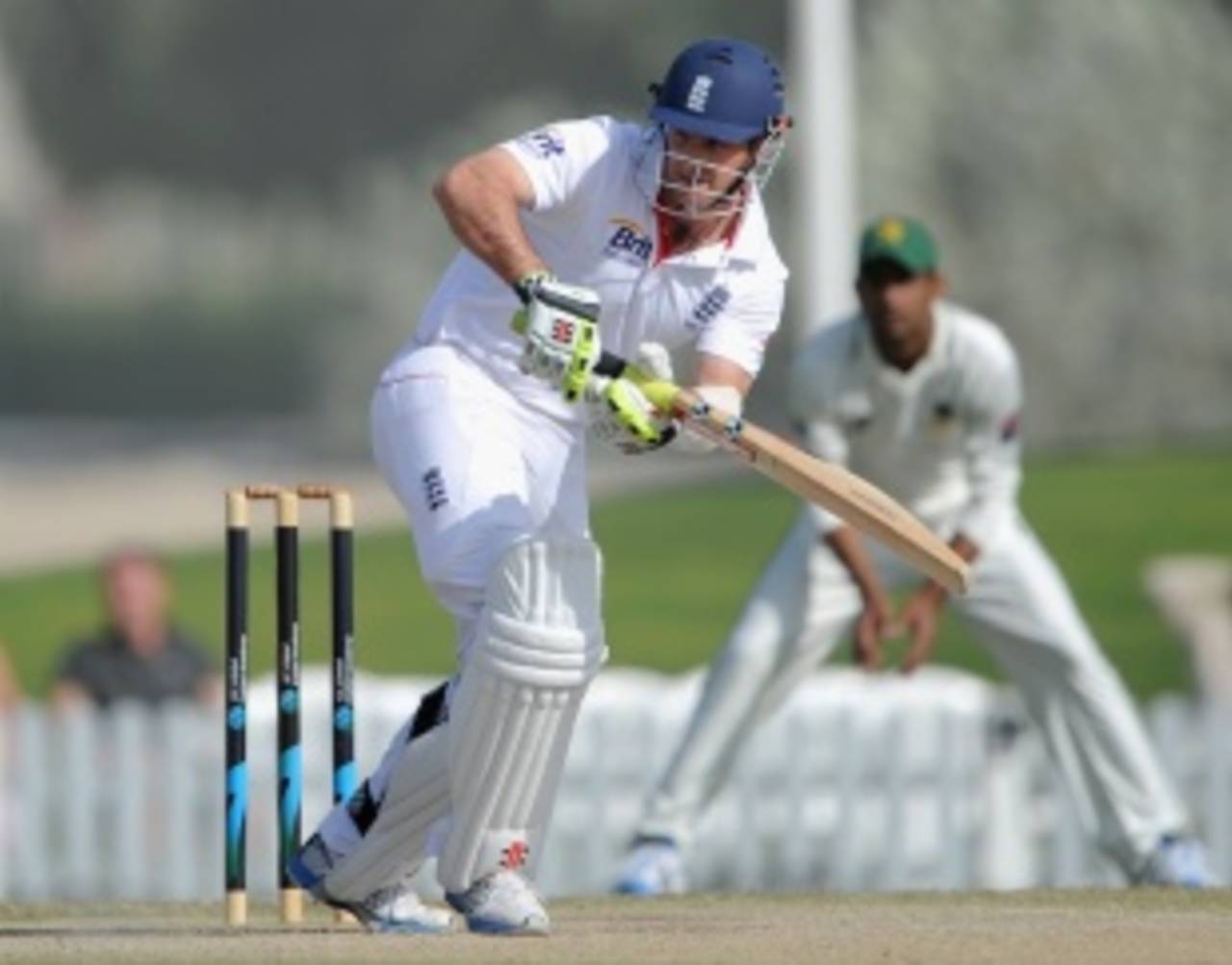 Andrew Strauss scored 62 in the second innings, PCB XI v England XI, tour match, 3rd day, Dubai, January 13, 2012