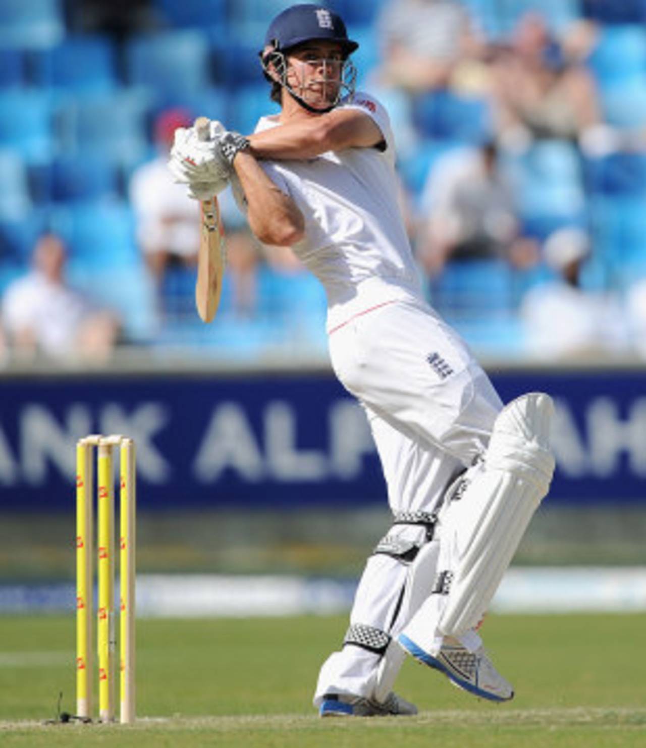 Alastair Cook plays a stylish pull, Pakistan v England, 1st Test, Dubai, 3rd day, January 19, 2012
