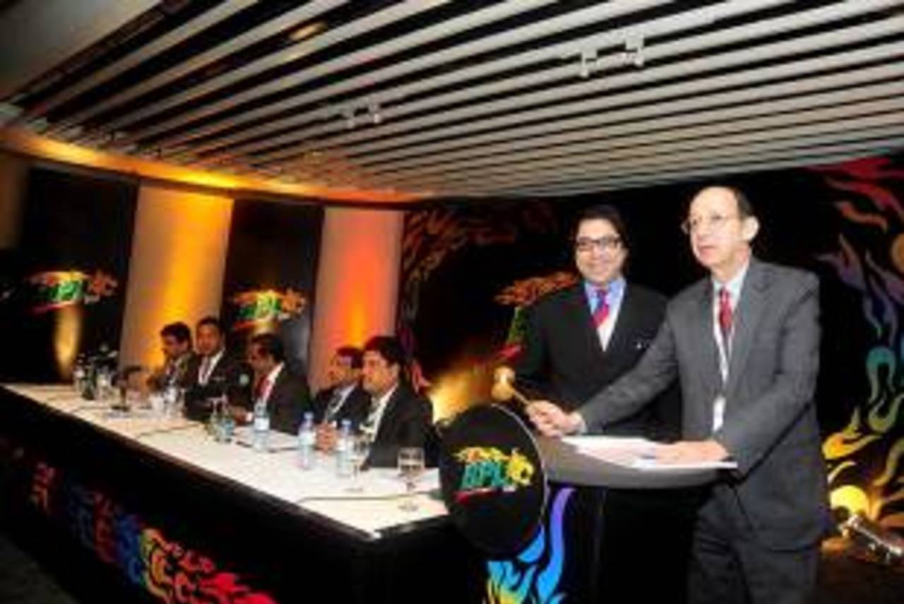Action from the Bangladesh Premier League auction in Dhaka, Dhaka, January 19, 2012