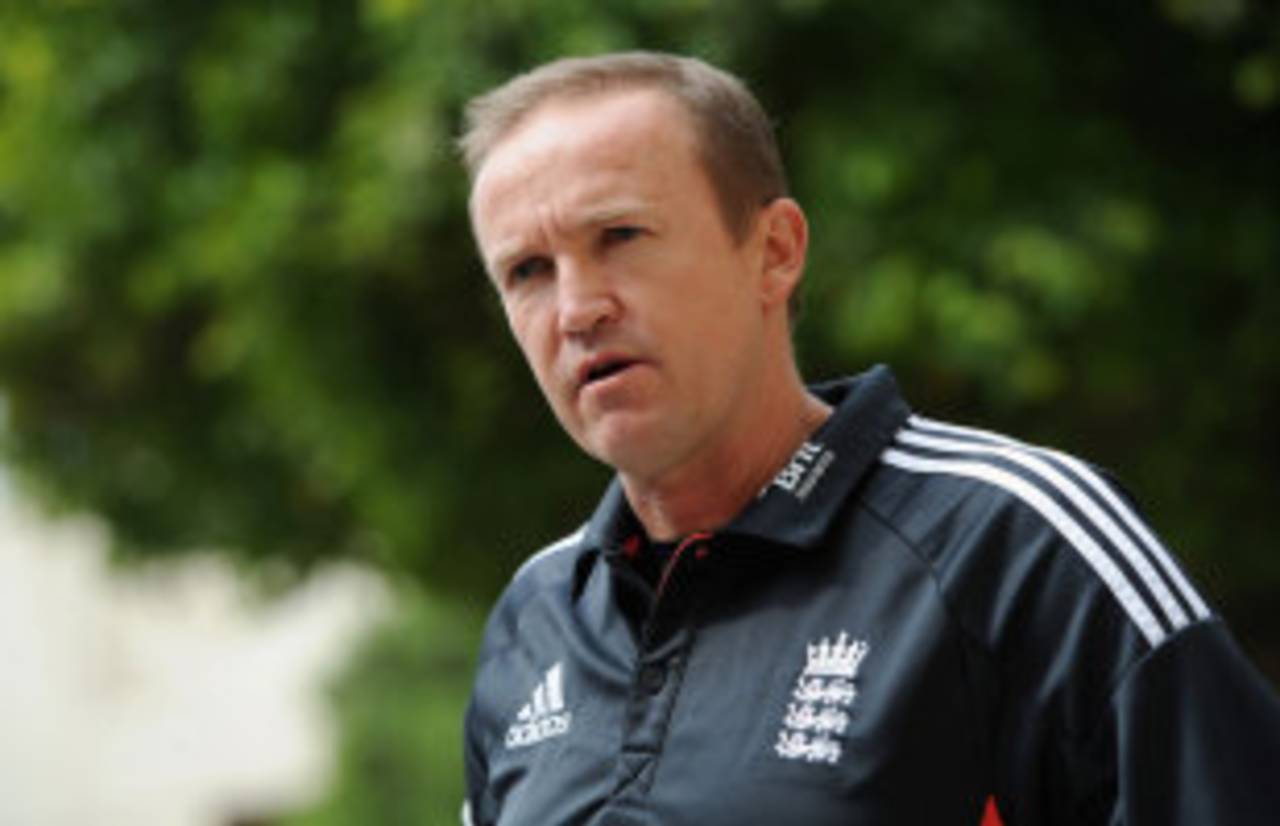 Andy Flower discusses England's first Test defeat, Dubai, January, 20, 2012