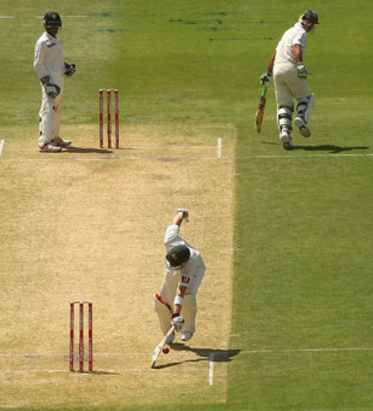 There was an appeal for obstructing the field against Michael Clarke, Australia v India, 4th Test, Adelaide, 1st day, January 24, 2012
