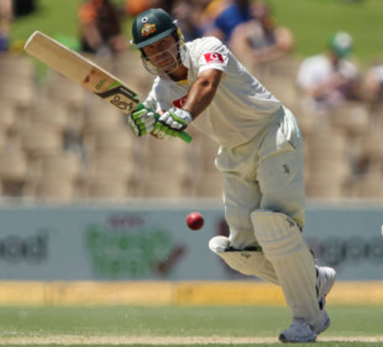 Ricky Ponting clips the ball to the leg side, Australia v India, 4th Test, Adelaide, 2nd day, January 25, 2012