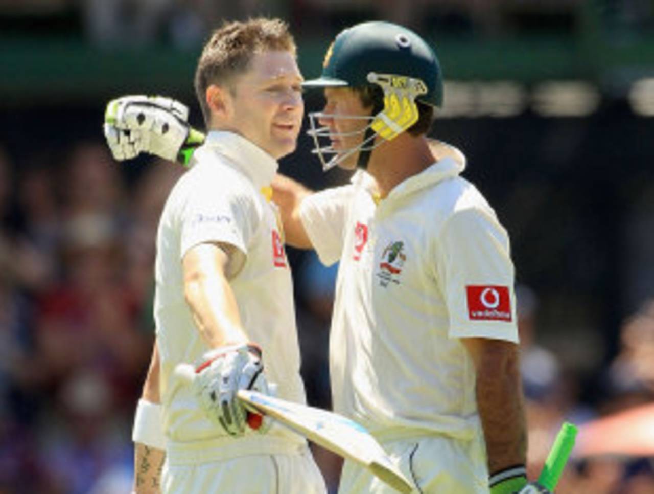 Michael Clarke and Ricky Ponting put on 386 for the fourth wicket, Australia v India, 4th Test, Adelaide, 2nd day, January 25, 2012