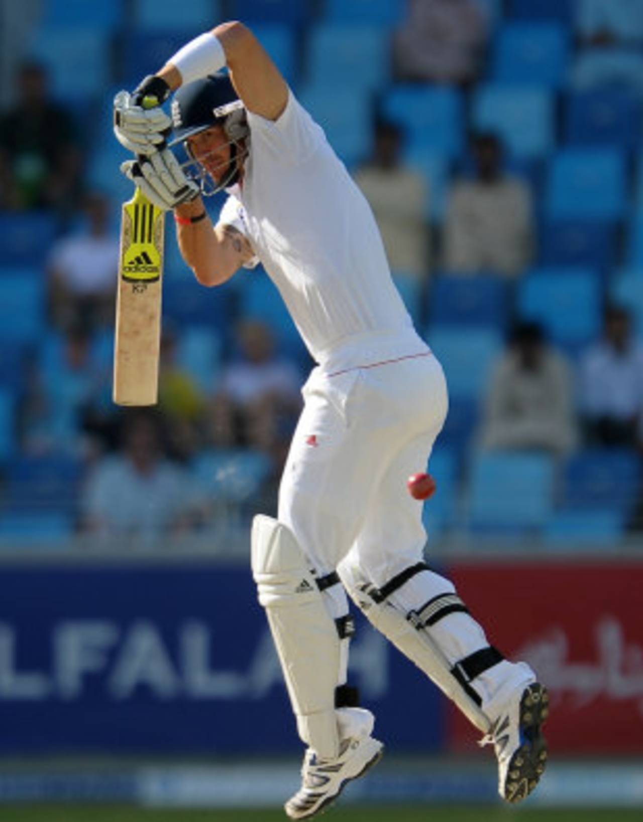 Kevin Pietersen plays a ball to the leg side, Pakistan v England, 3rd Test, Dubai, 1st day, February 3, 2012