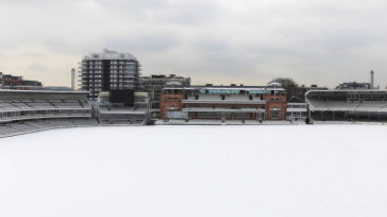 Lord's on a snowy day in London, February 6, 2011