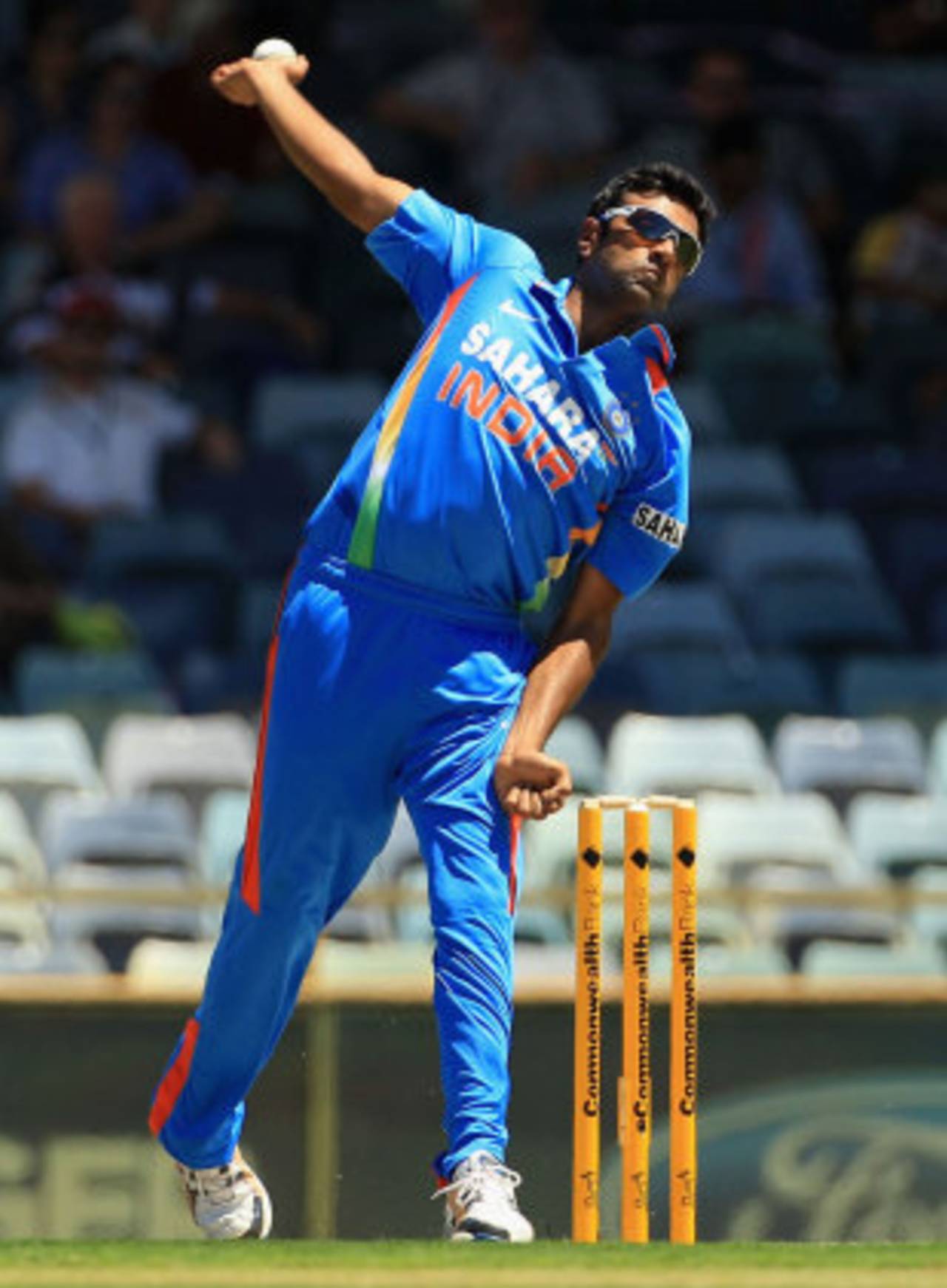 R Ashwin bowled with more control than in the first match, India v Sri Lanka, CB Series, 2nd ODI, Perth, February 8, 2012