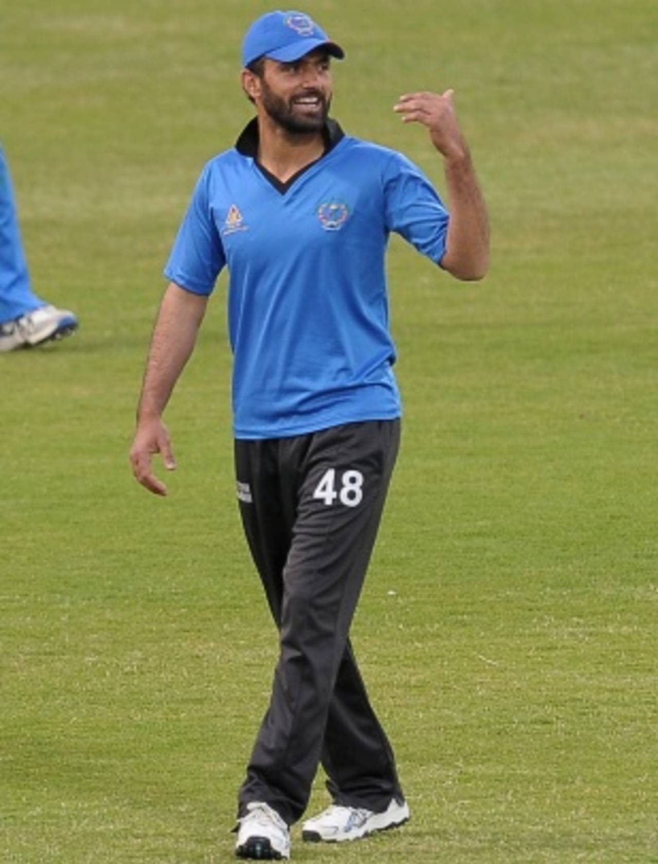 Nawroz Mangal, the Afghanistan captain, during a training session in Sharjah two days ahead of the ODI against Pakistan, February 8, 2012