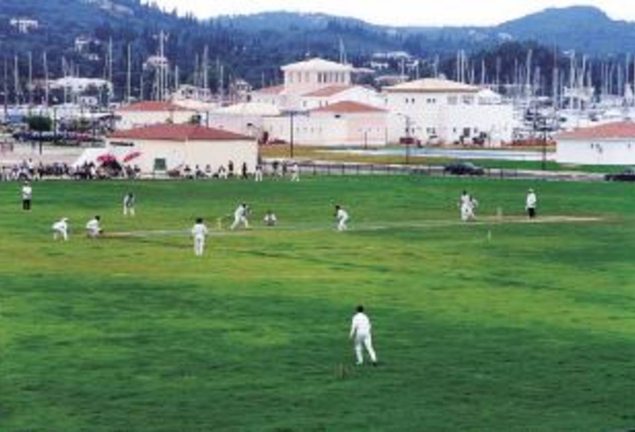 The Marina Gouvia cricket ground in Corfu, Greece