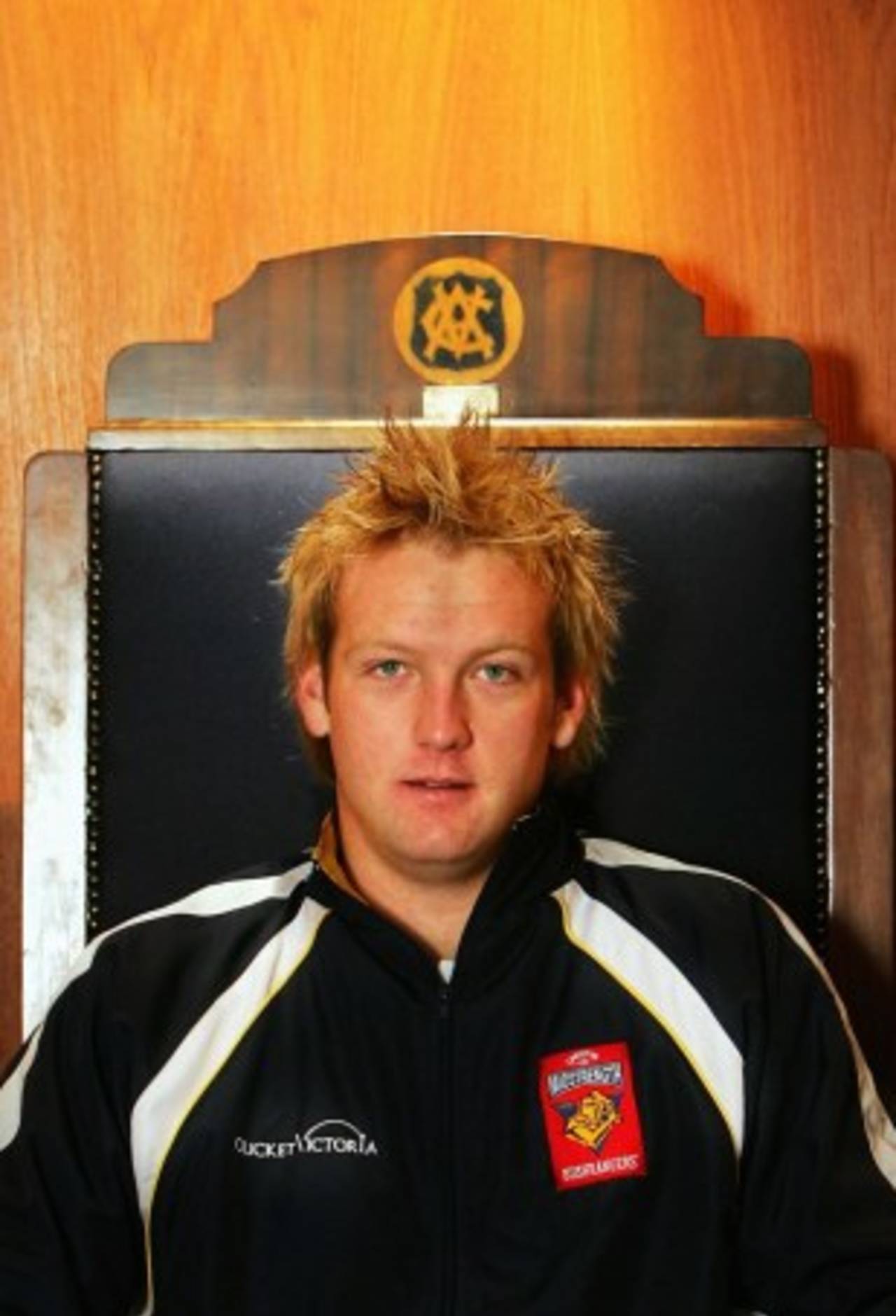 Cameron White poses at the announcement that he was to become Victoria's captain, Melbourne, July 14, 2004