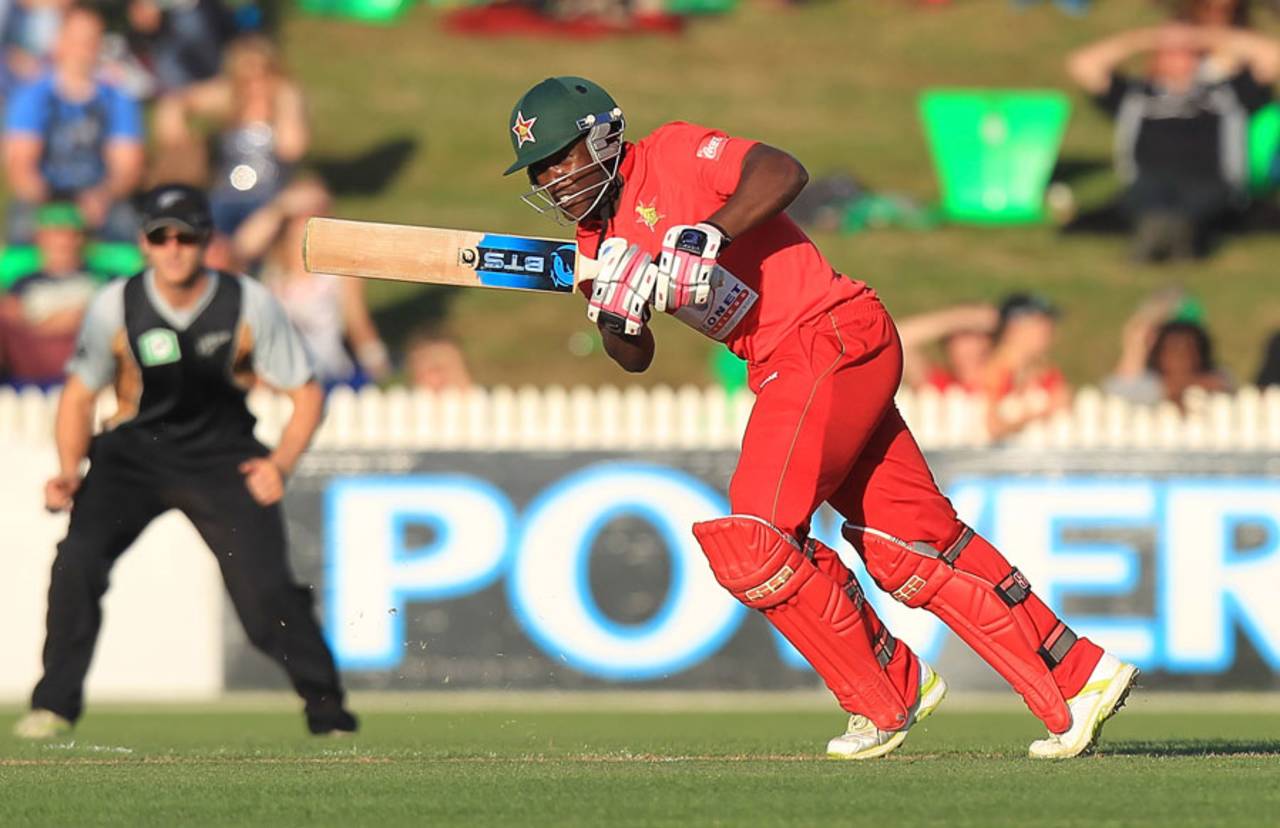Stuart Matsikenyeri was involved in a half-century opening stand, New Zealand v Zimbabwe, 2nd Twenty20 international, Hamilton, February 14, 2012
