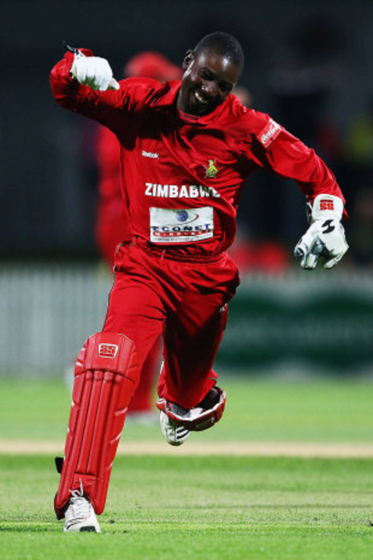 Tatenda Taibu is thrilled after James Franklin is run out, New Zealand v Zimbabwe, 2nd Twenty20 international, Hamilton, February 14, 2012 