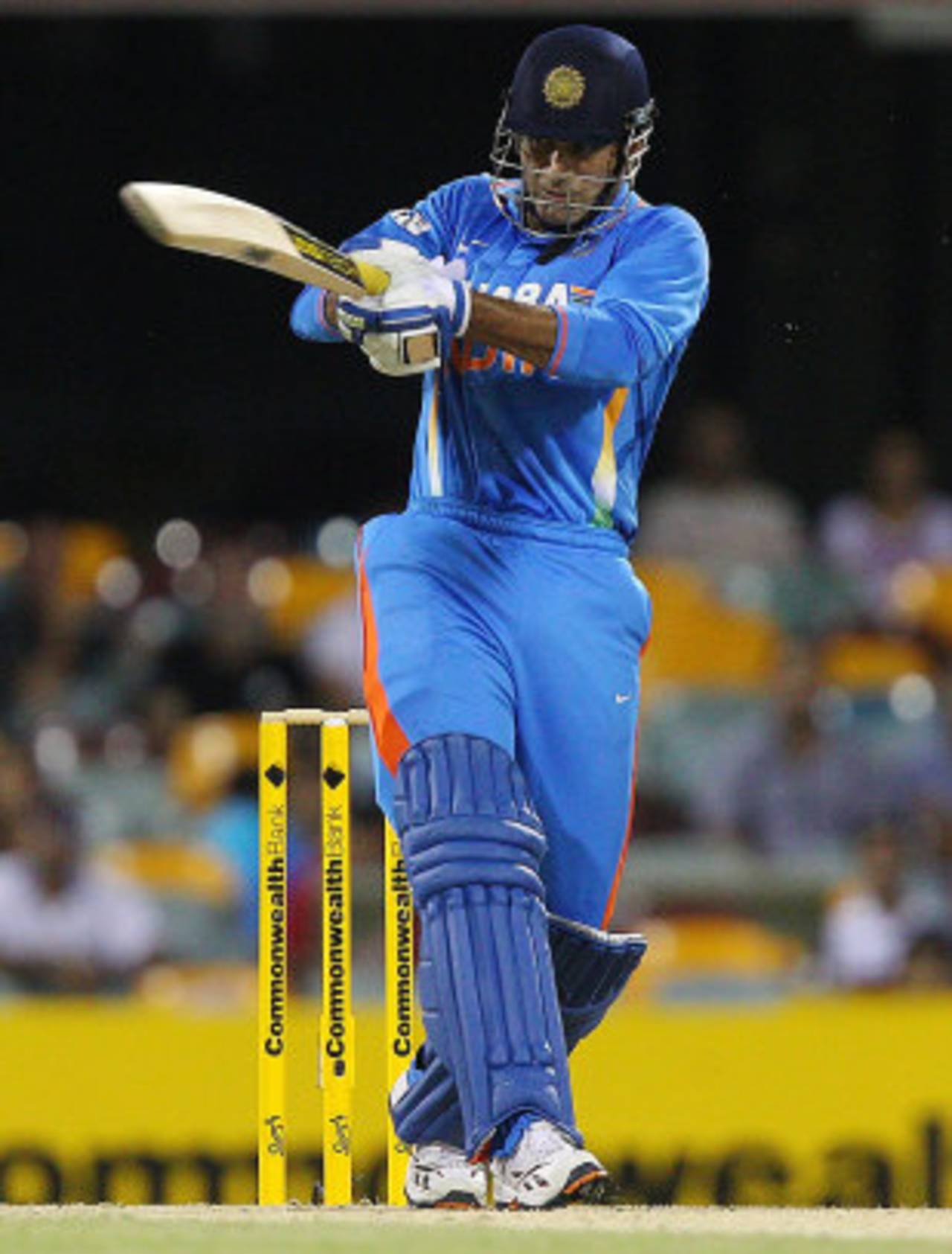 Irfan Pathan played some powerful shots to the on side, India v Sri Lanka, CB Series, Brisbane, February 21, 2012