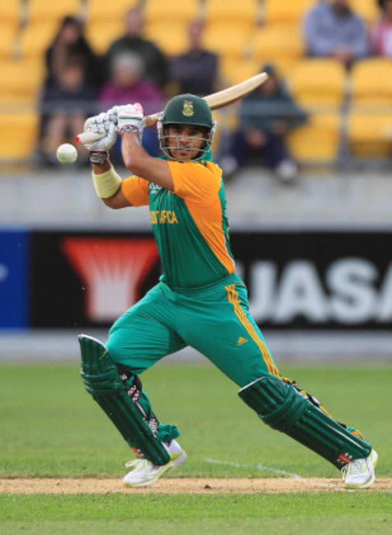 JP Duminy cuts during his knock of 46, New Zealand v South Africa, 1st ODI , Wellington, February 25, 2012