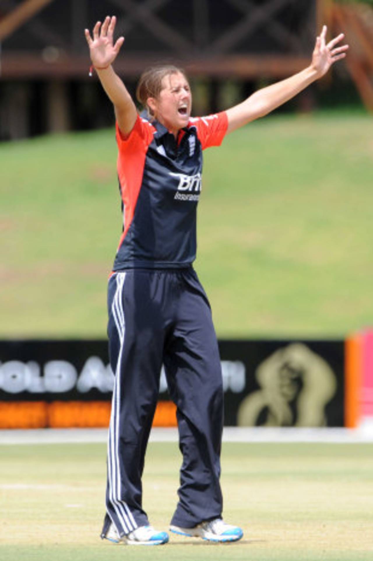 Jenny Gunn celebrates the wicket of Shandre Fritz, South Africa Women v England Women, 3rd ODI, Pothesfstroom, October, 25, 201