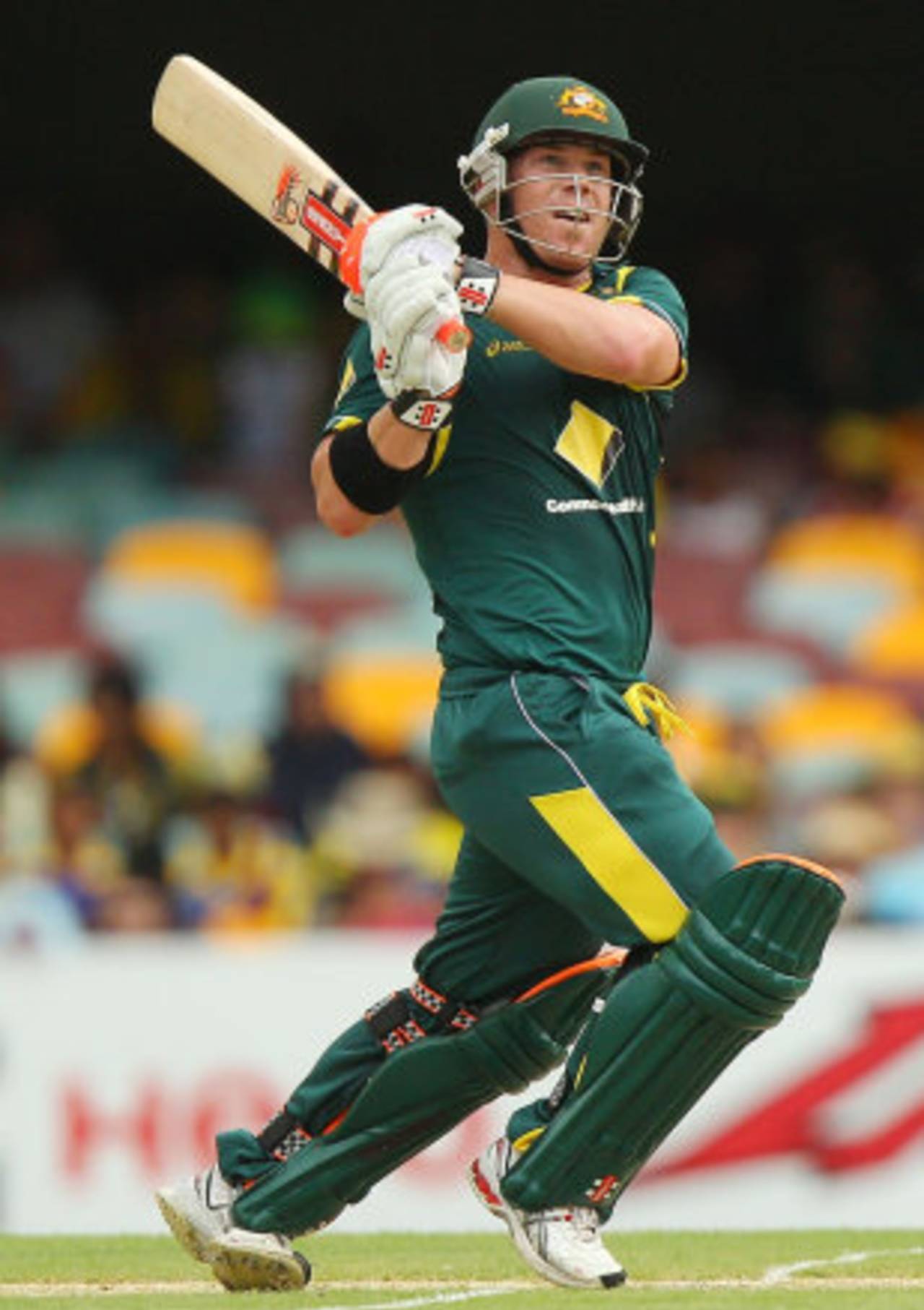 A powerful hit from David Warner, Australia v Sri Lanka, Brisbane, CB Series 1st final, March 4, 2012 