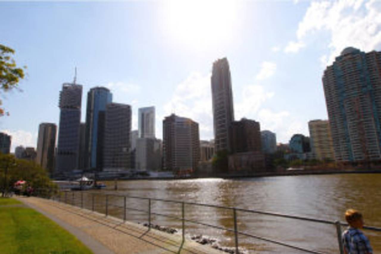 A view of the Brisbane skyline with the river in the foreground