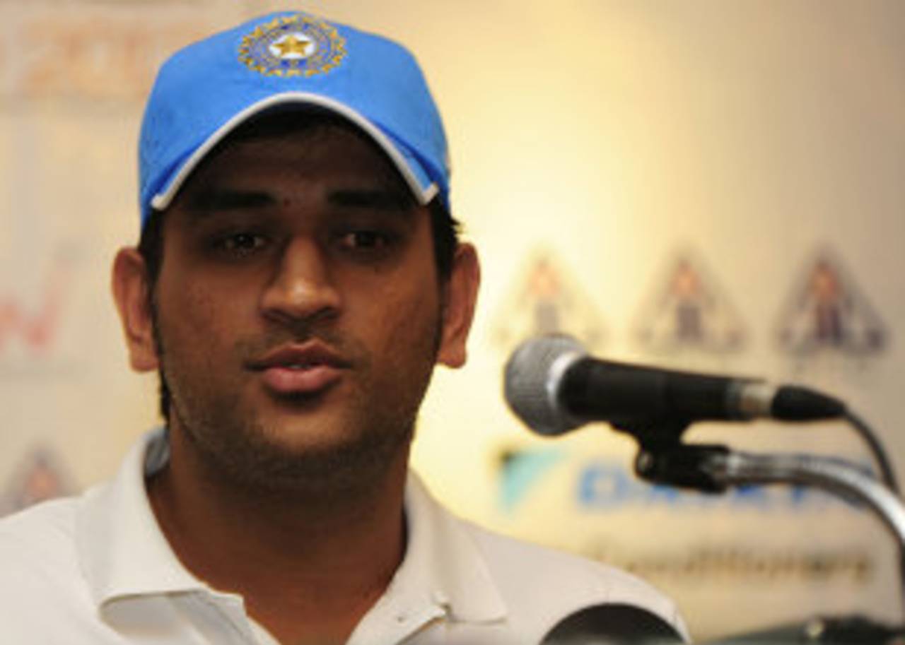 MS Dhoni speaks to the media, Mirpur, March 10, 2012