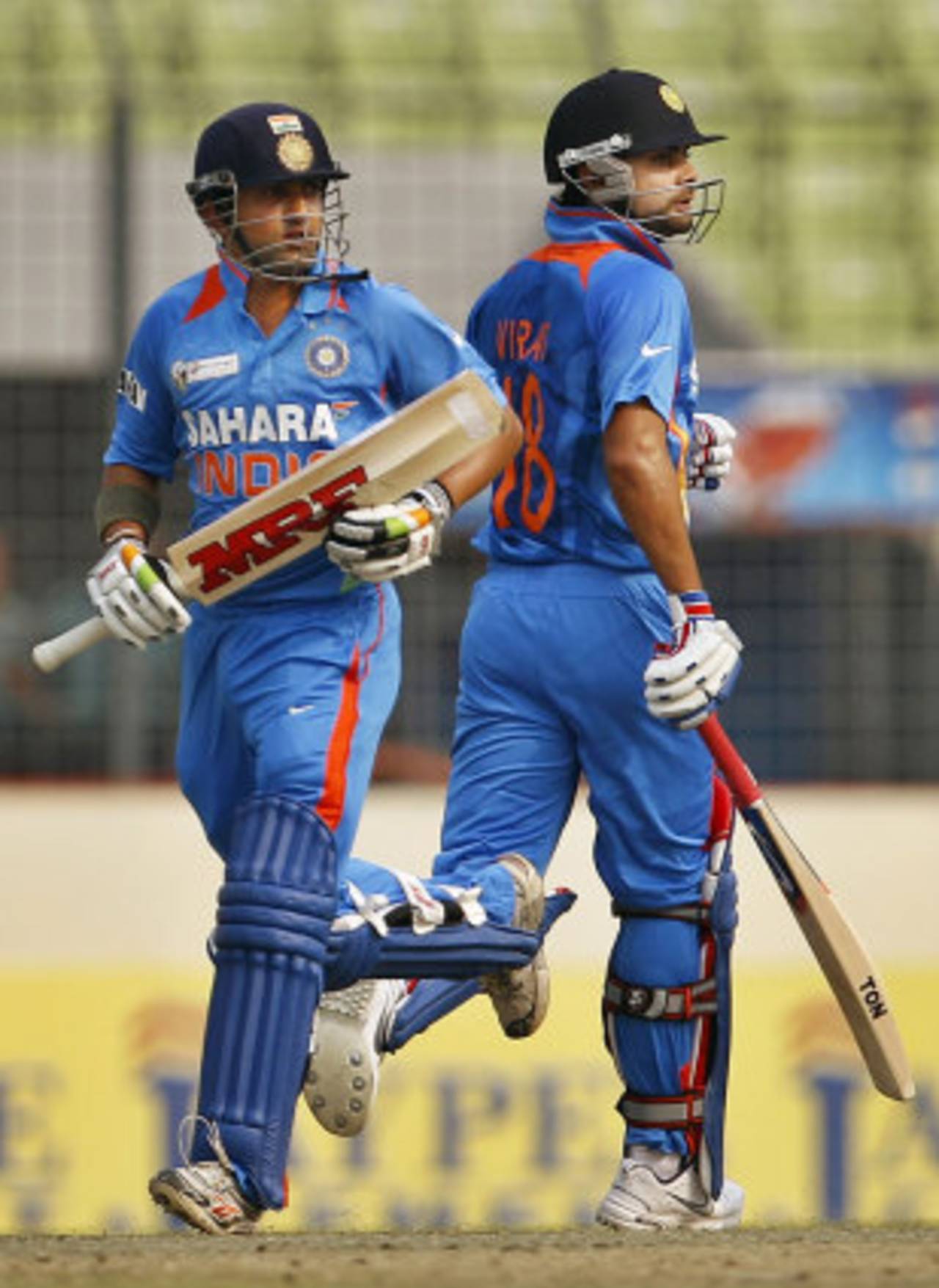 Gautam Gambhir and Virat Kohli take a run, India v Sri Lanka, Asia Cup, Mirpur, March 13, 2012