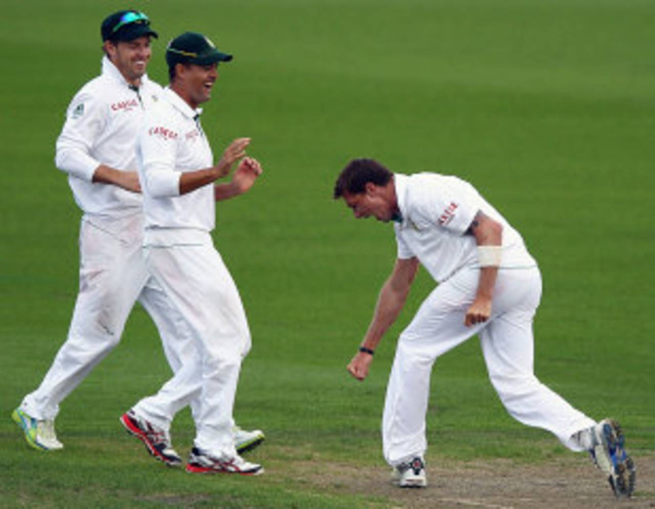 Dale Steyn celebrates a wicket, New Zealand v South Africa, 2nd Test, Hamilton, 1st day, March 15, 2012