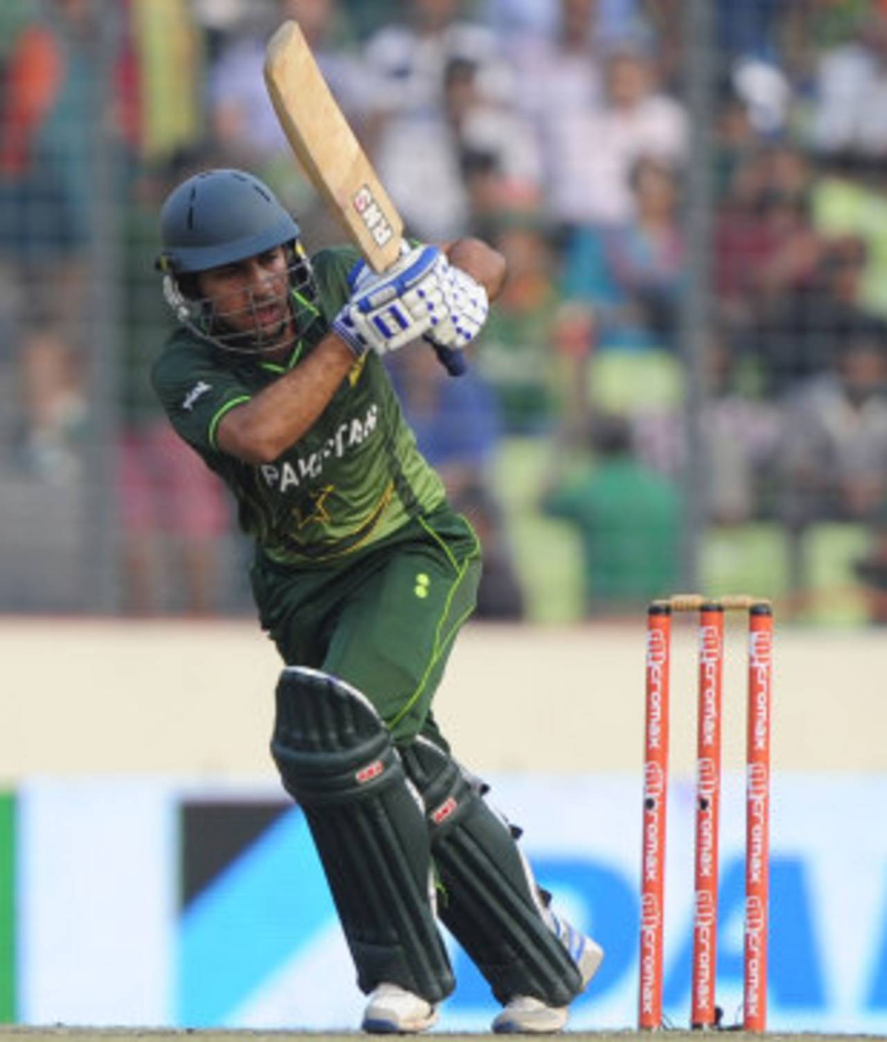 Sarfraz Ahmed plays one to the leg side, Bangladesh v Pakistan, Asia Cup final, Mirpur, March 22, 2012
