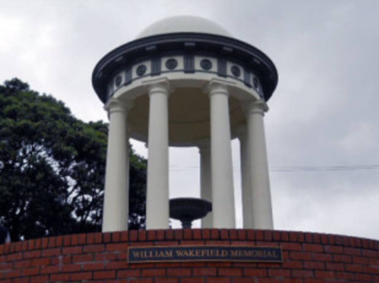 The William Wakefield memorial at the Basin Reserve, in memory of one of the founders of Wellington, March 25, 2012