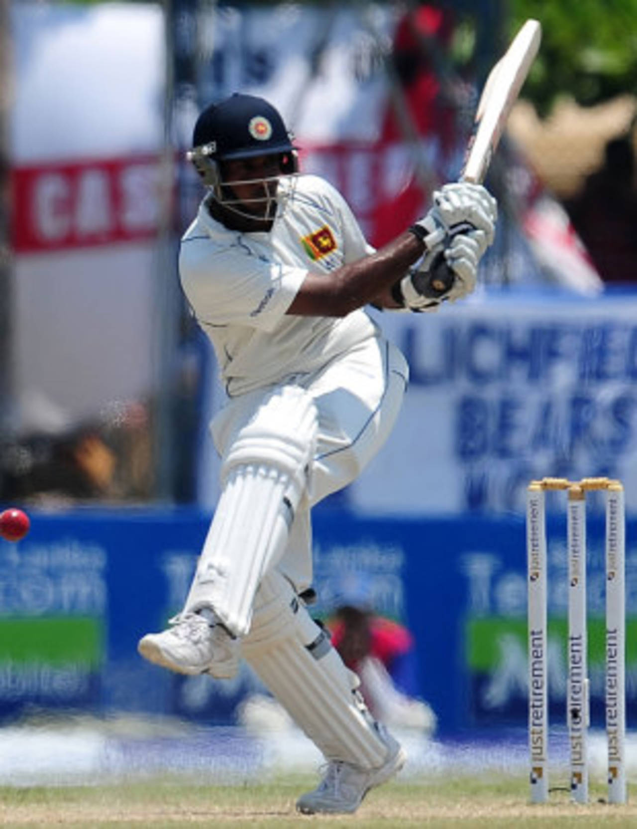 Prasanna Jayawardene pulls on his way to a half century , Sri Lanka v England, 1st Test, Galle, 3rd day, March 28, 2012