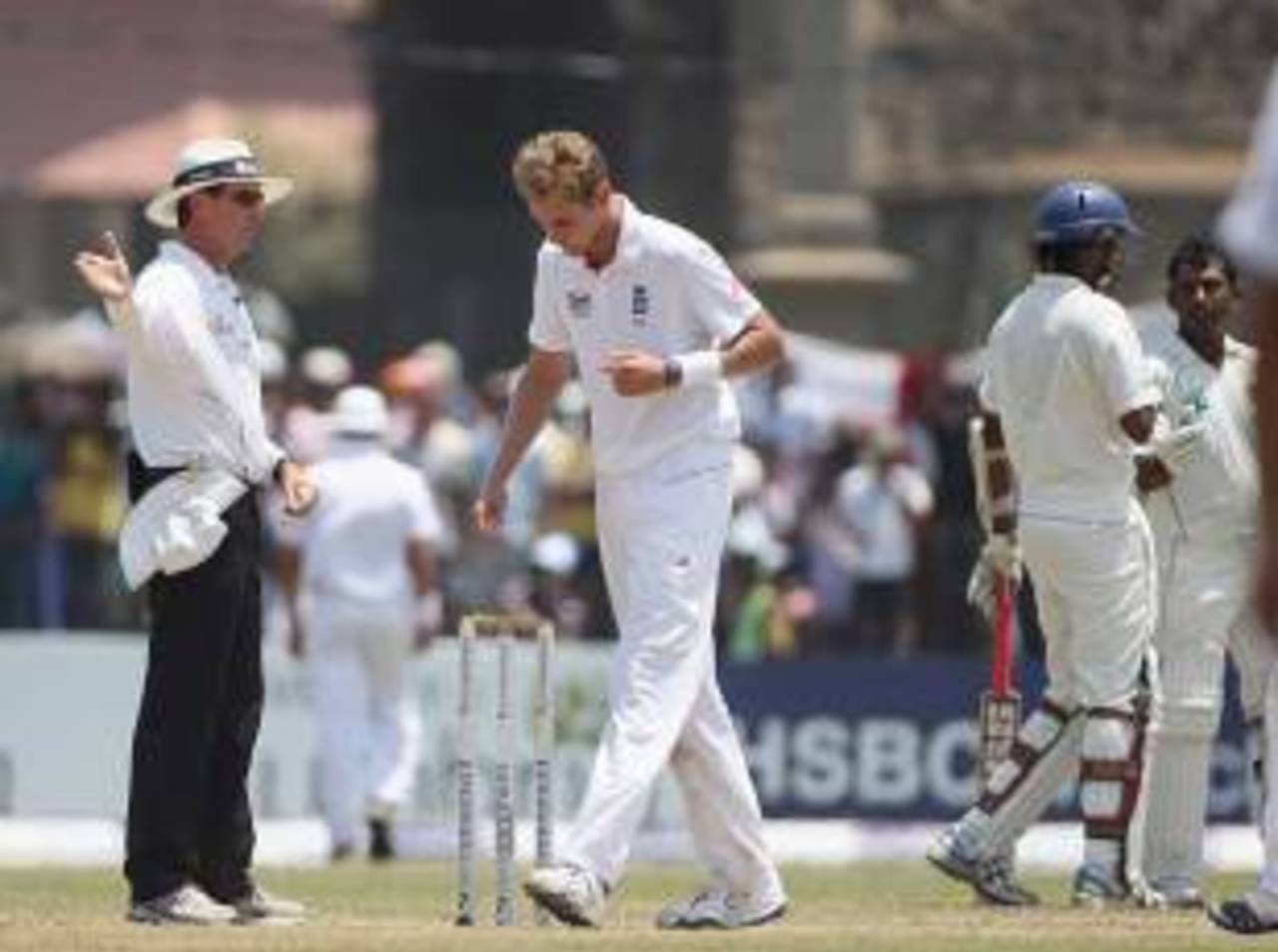 Stuart Broad had Prasanna Jayawardene caught and bowled, off a no-ball , Sri Lanka v England, 1st Test, Galle, 3rd day, March 28, 2012