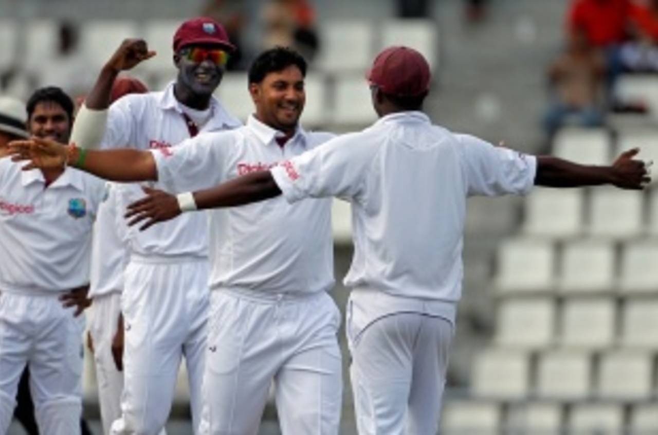 Ravi Rampaul and the rest of the fast bowlers were important for West Indies despite Shane Shillingford taking the best figures&nbsp;&nbsp;&bull;&nbsp;&nbsp;Associated Press