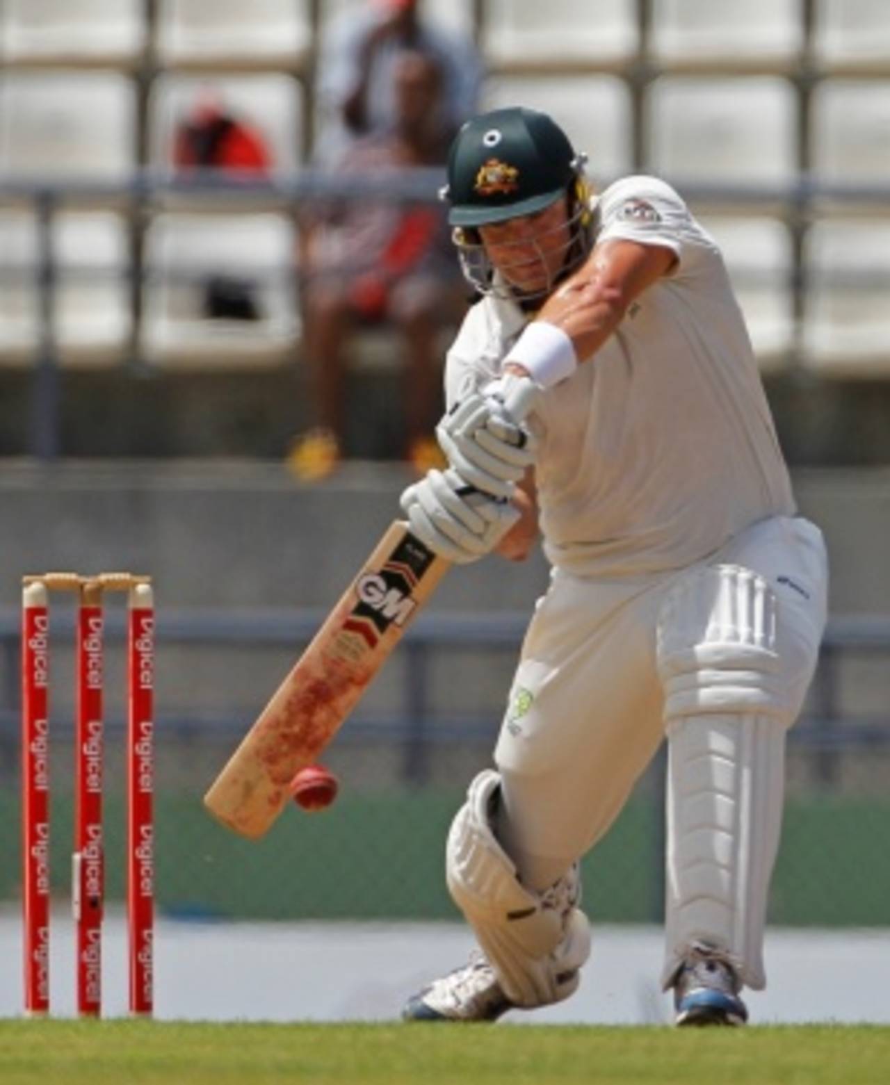 Shane Watson drives through the off side, West Indies v Australia, 3rd Test, Roseau, 1st day, April 23, 2012
