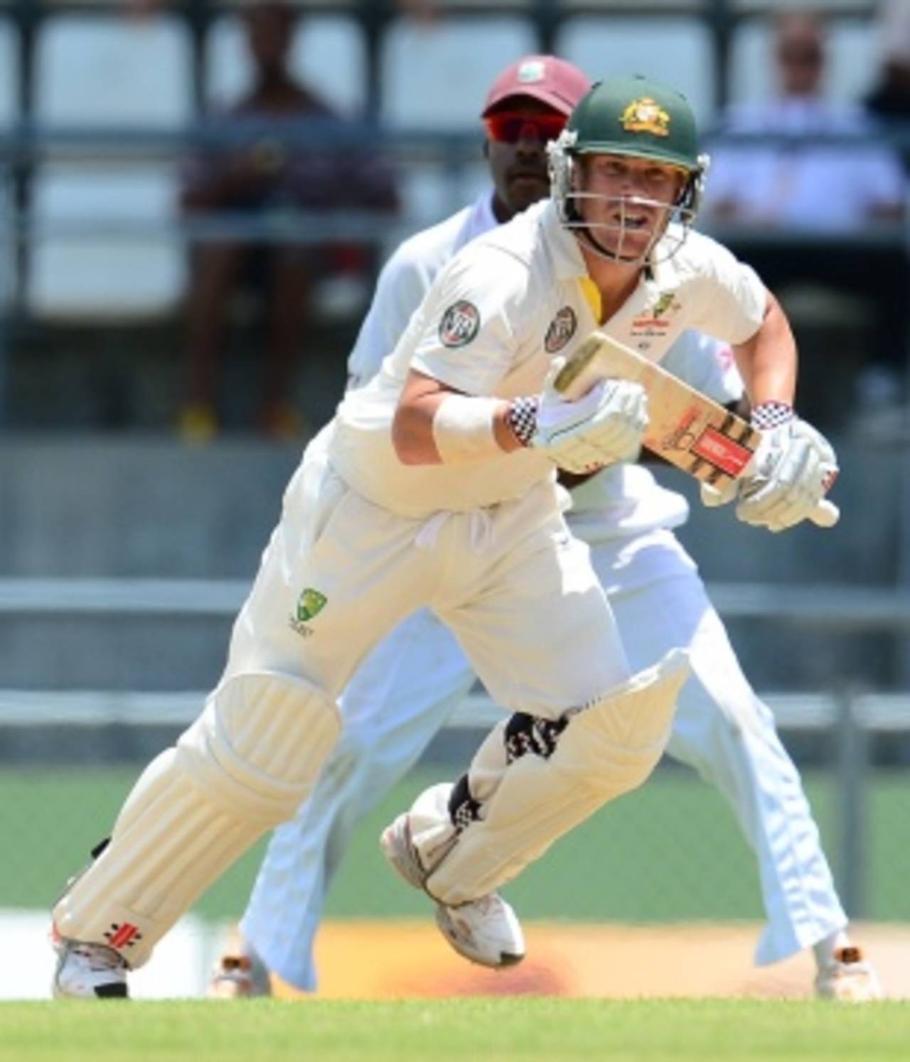 David Warner takes off for a run, West Indies v Australia, 3rd Test, Roseau, 1st day, April 23, 2012