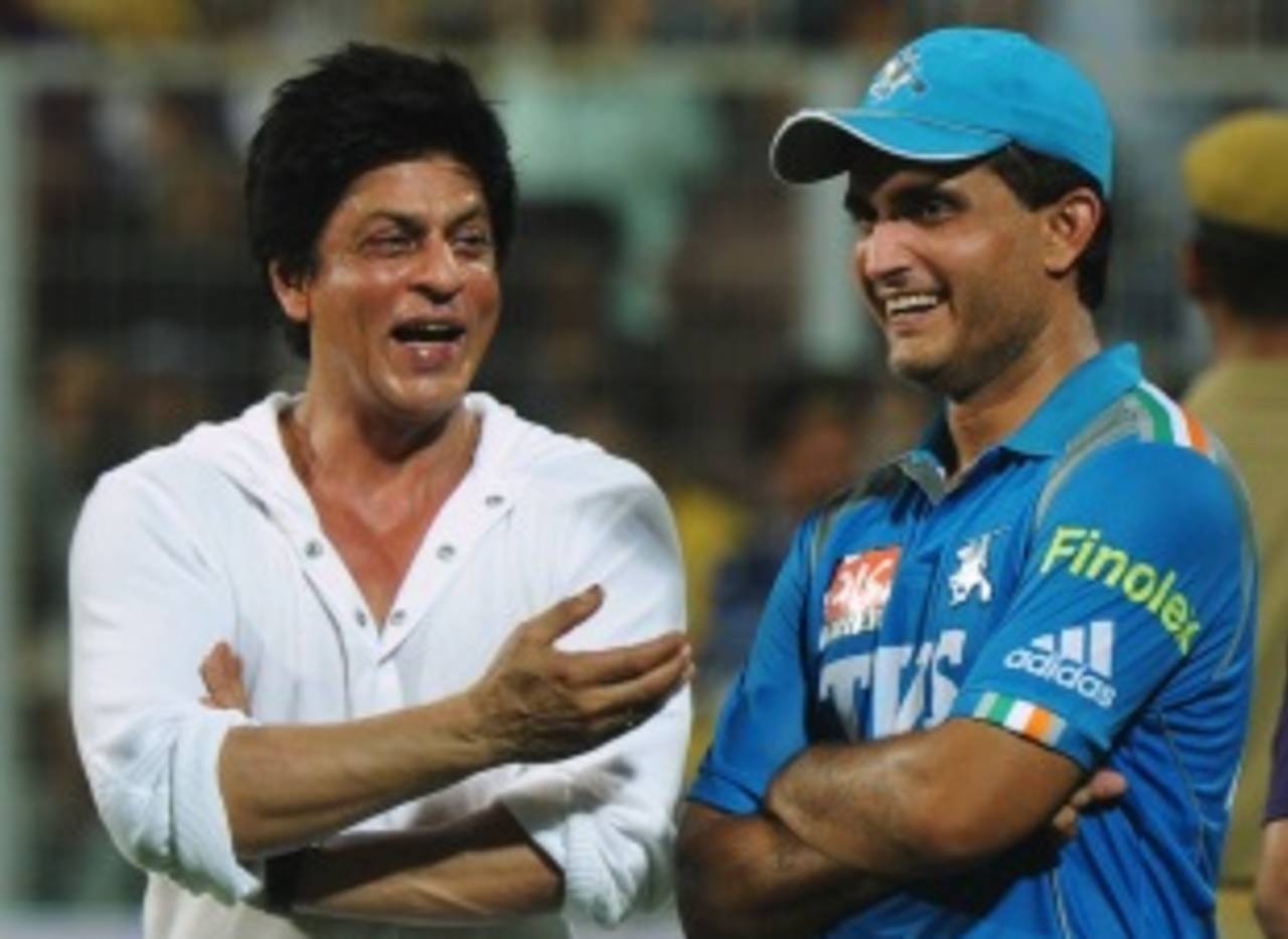 Sourav Ganguly and Shah Rukh Khan after the game, Kolkata Knight Riders v Pune Warriors, IPL, Eden Gardens, May 5, 2012