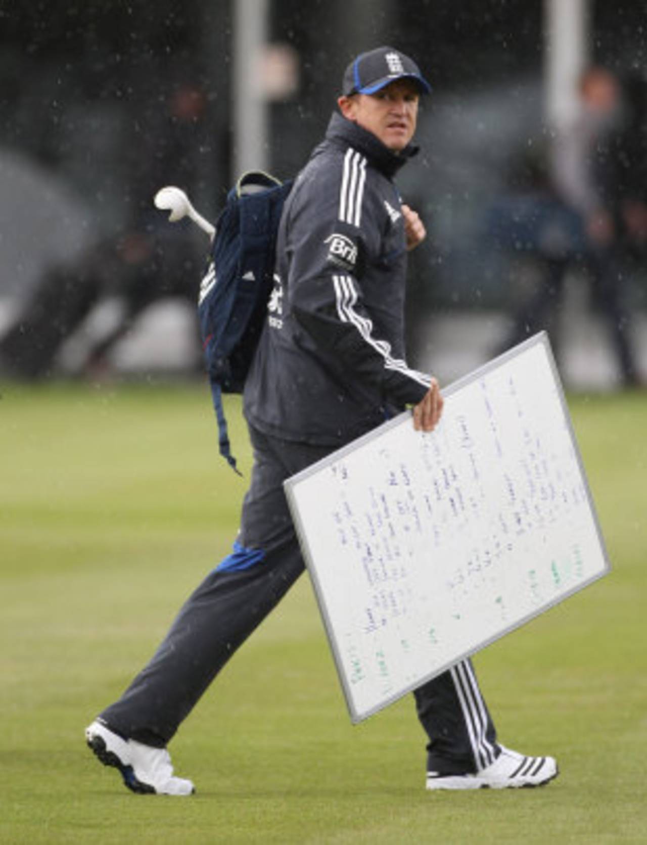 Andy Flower takes his whiteboard to training, Lord's, May 15, 2012