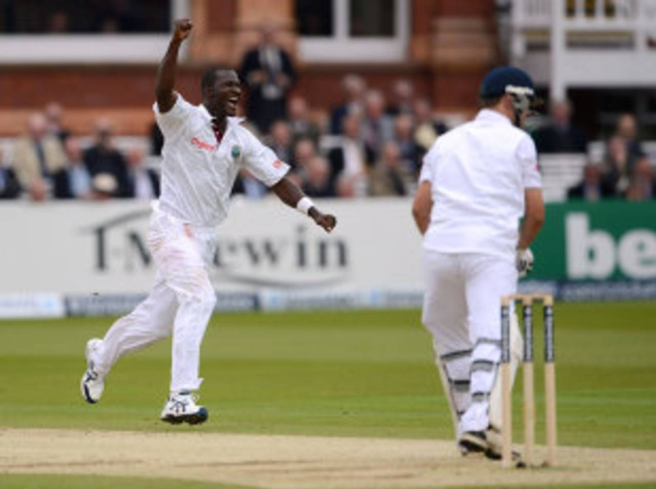 Darren Sammy had Jonathan Trott caught behind, England v West Indies, 1st Test, Lord's, 2nd day, May 18, 2012