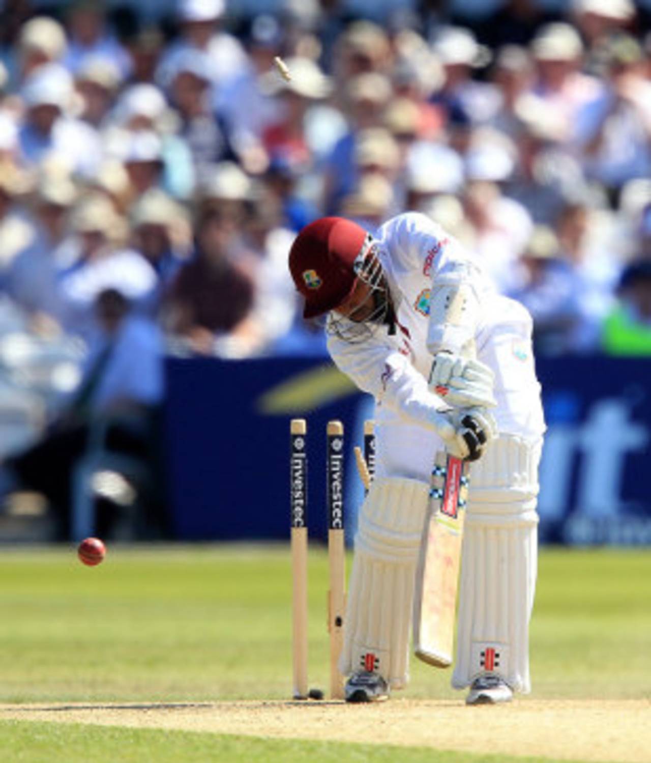 Denesh Ramdin was bowled by Tim Bresnan, England v West Indies, 2nd Test, Trent Bridge, 1st day, May 25, 2012