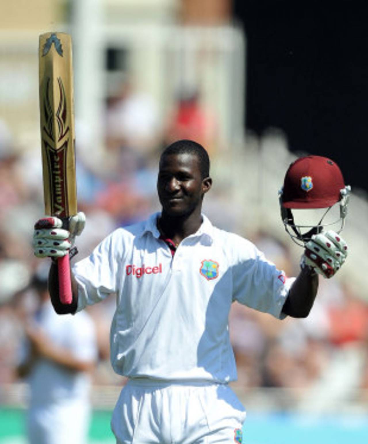 Darren Sammy celebrates his century, England v West Indies, 2nd Test, Trent Bridge, 2nd day, May 26, 2012