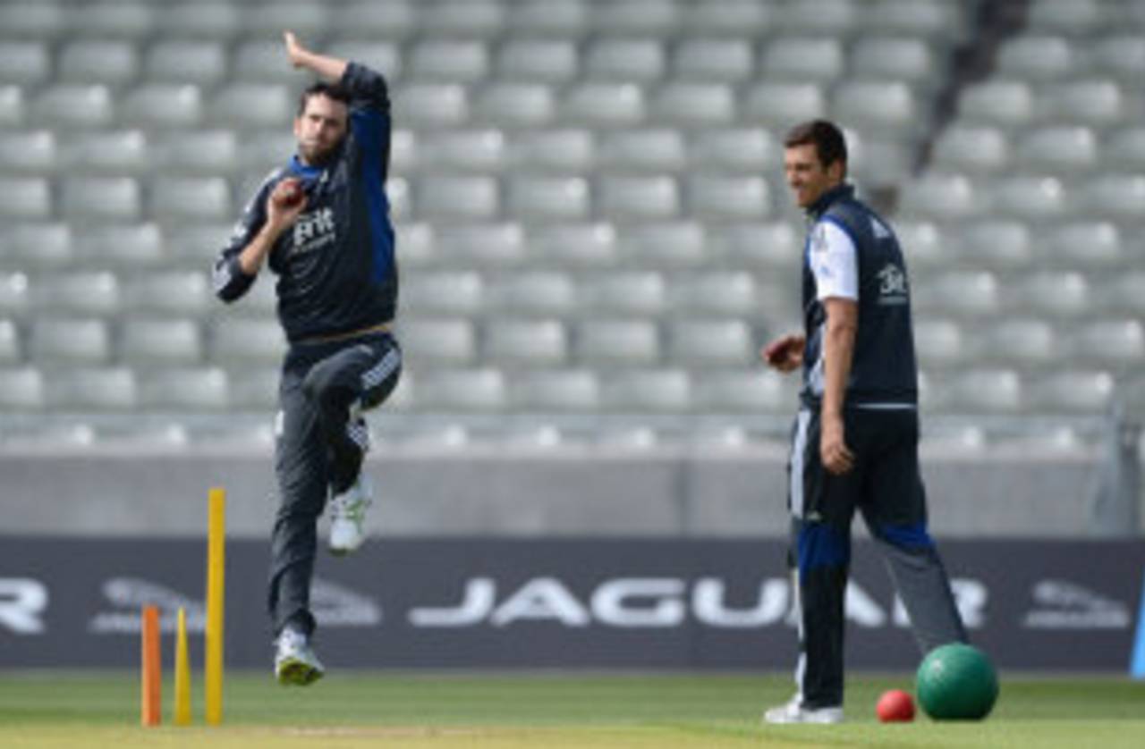 Contenders for a place in the third Test, Graham Onions and Steve Finn, bowl at Edgbaston, Edgbaston, June, 6, 2012