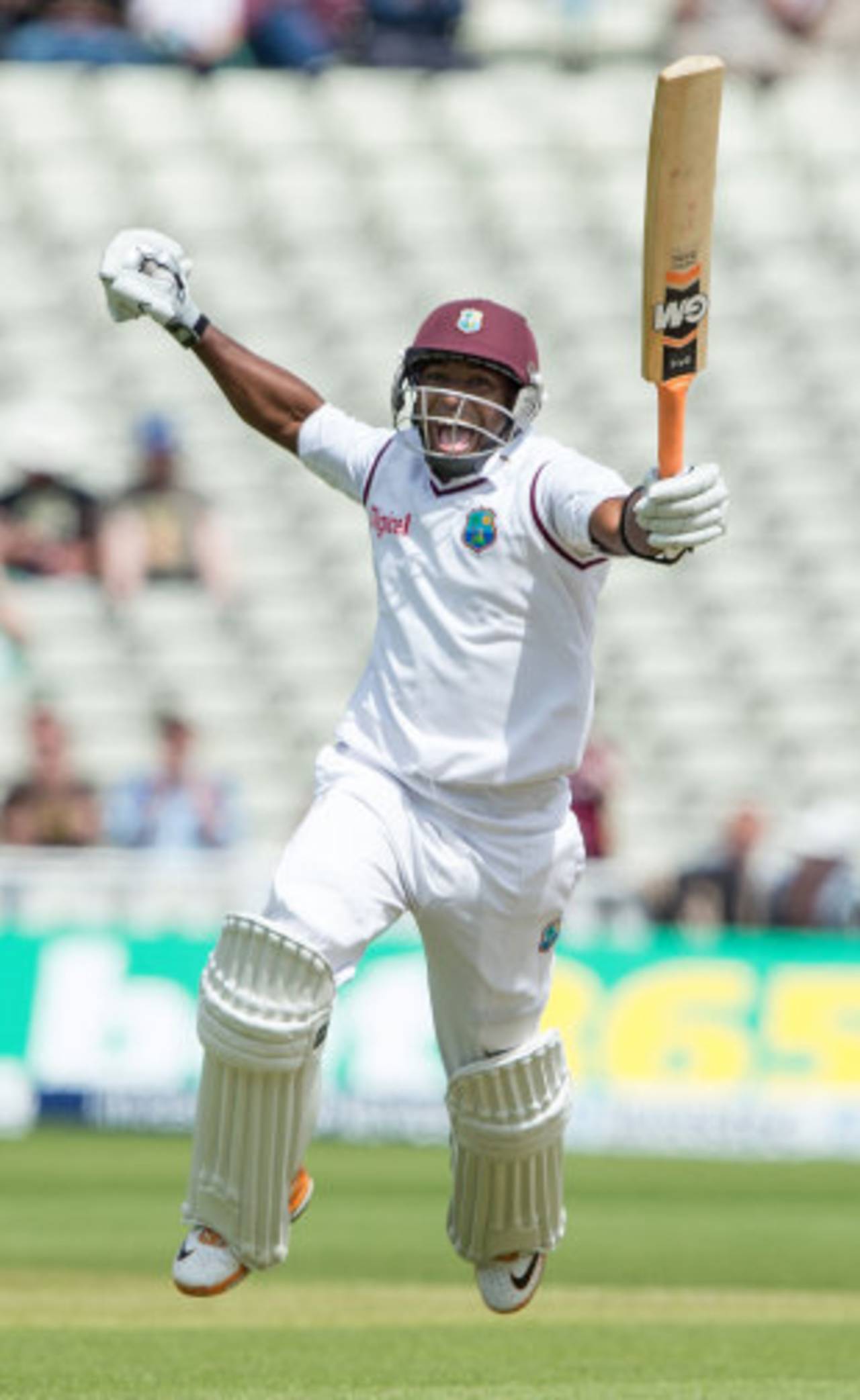 Tino Best is ecstatic after recording his maiden Test half-century, England v West Indies, 3rd Test, Edgbaston, 4th day, June 10, 2012