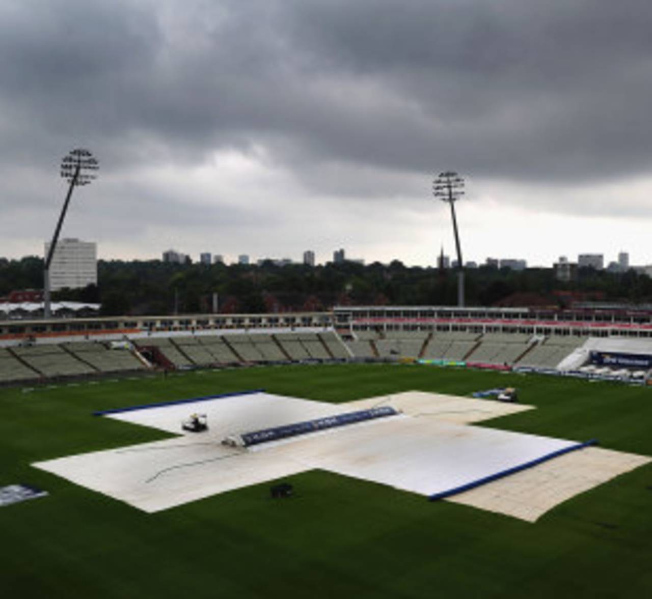 The covers at Edgbaston were a familiar sight during the rain-soaked West Indies Test&nbsp;&nbsp;&bull;&nbsp;&nbsp;Getty Images