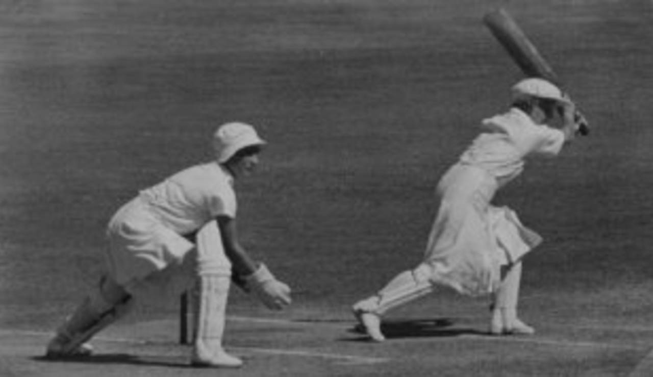Ruby Monaghan batting for Australia in the second women's Test at the SCG in January 1935&nbsp;&nbsp;&bull;&nbsp;&nbsp;Australian Gallery of Sport and Olympic Museum collection