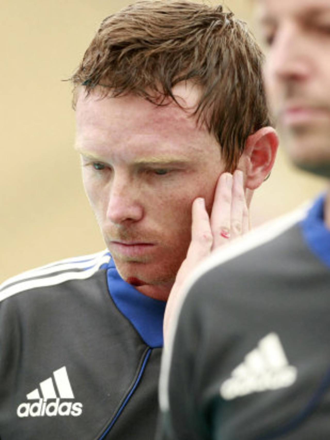 Ian Bell emerged from the nets nursing a bloody chin, West End, June, 15, 2012
