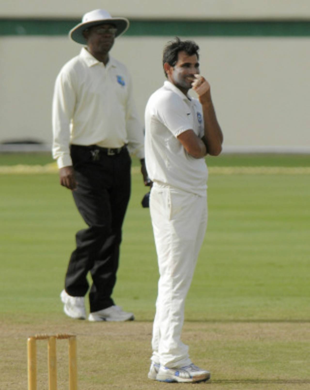 Shami Ahmed manages a smile on another hard day for India A, West Indies A v India A, 3rd unofficial Test, St Lucia, 2nd day, June 17, 2012